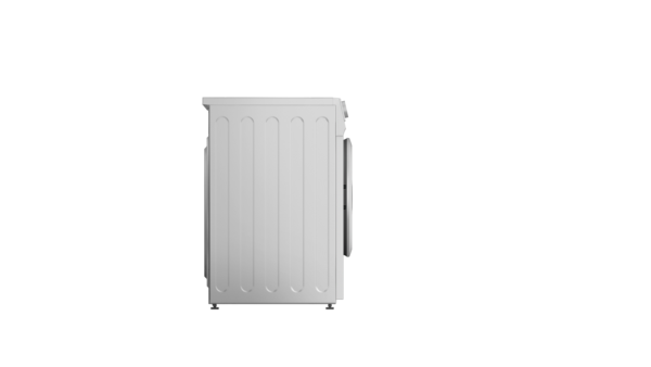 Side view of a Midea washing machine, showcasing its sleek design