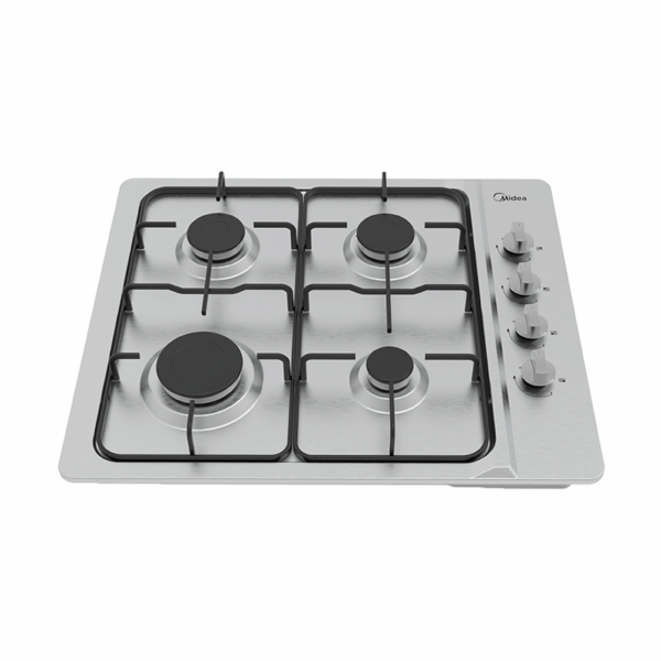 Built-in gas hob with stainless steel finish for contemporary kitchens.