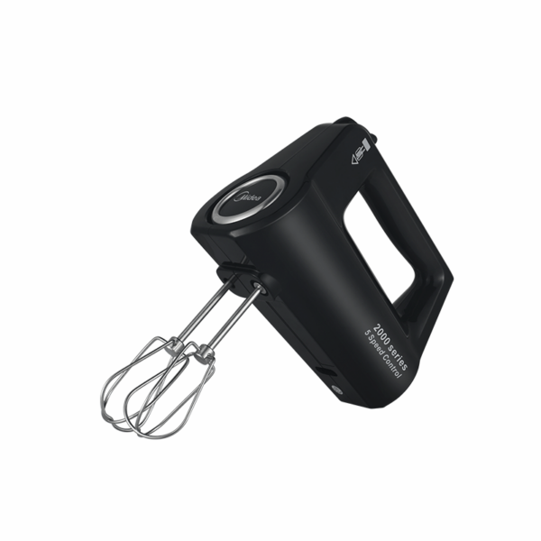 Image of Midea's sleek black hand mixer, perfect for efficient and versatile mixing tasks in the kitchen.