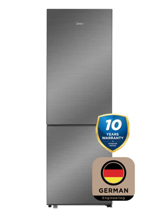 Midea Space Master Fridge Freezer with slim design and 401L capacity.