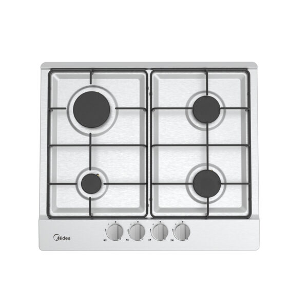 Midea 60cm built-in gas hob with four burners and sleek stainless steel finish