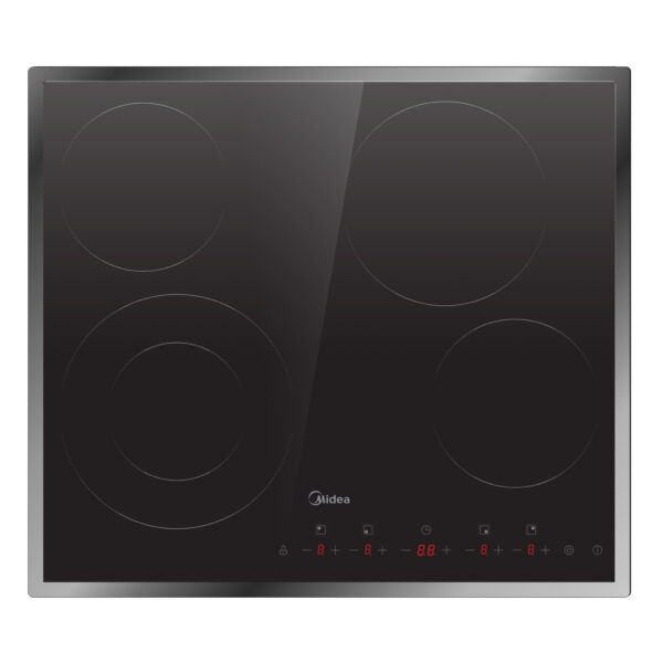 Midea ceramic hob with sleek black surface and touch controls