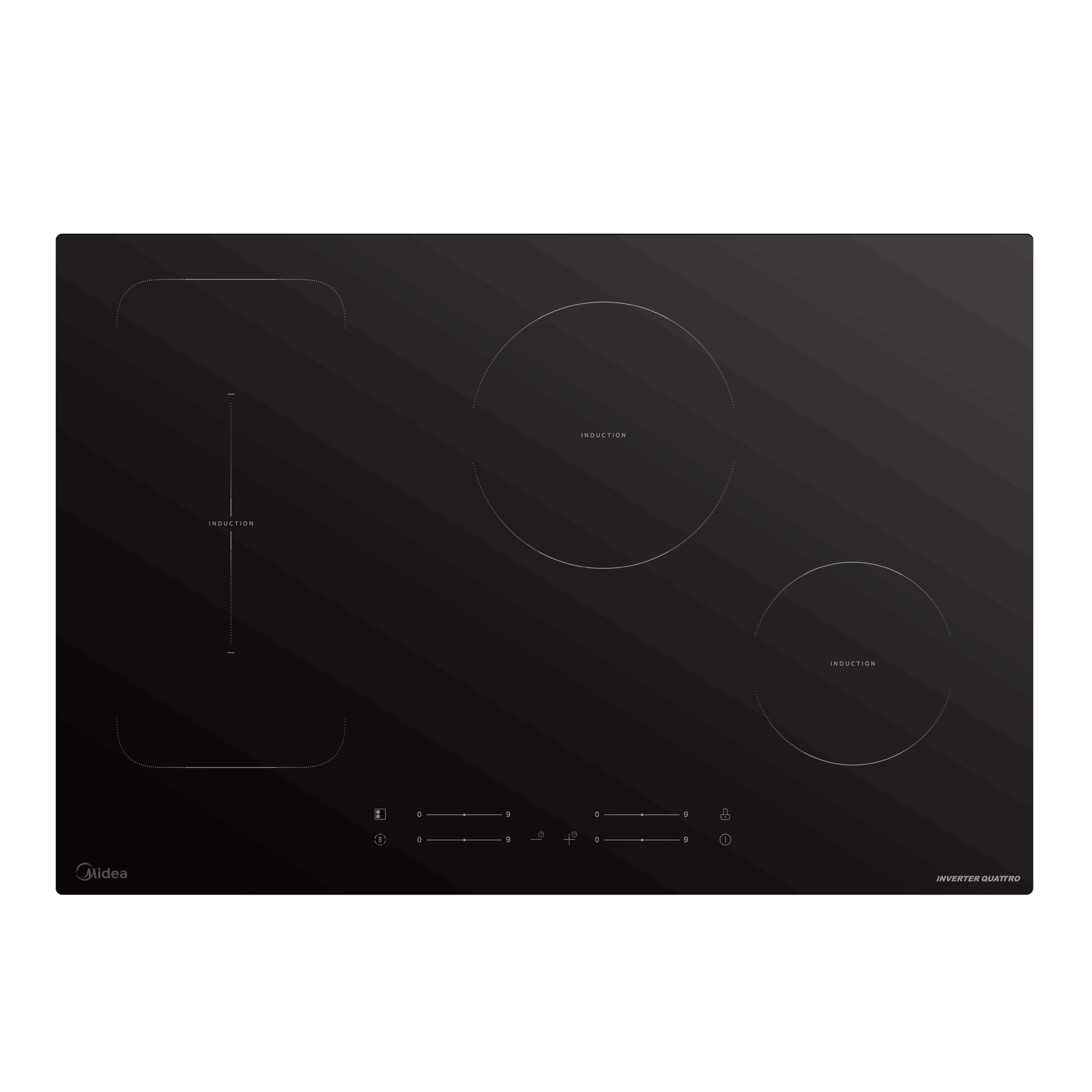 Midea 77cm induction hob with sleek black glass design and touch controls in Malta.