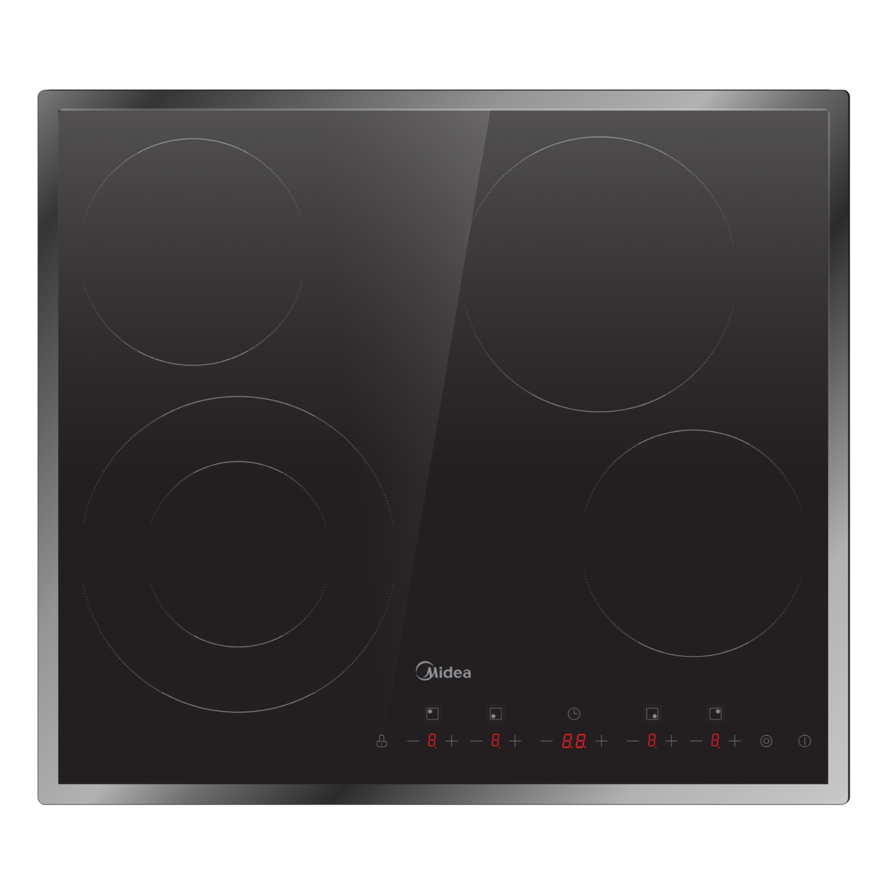 60cm Ceramic Hob - Black Glass (MCH702F298K0FRX) 1 Midea ceramic hob with sleek black surface and touch controls