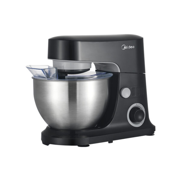 Midea Kitchen Mixer with stainless steel bowl and sleek design, ideal for mixing, whisking, and kneading.